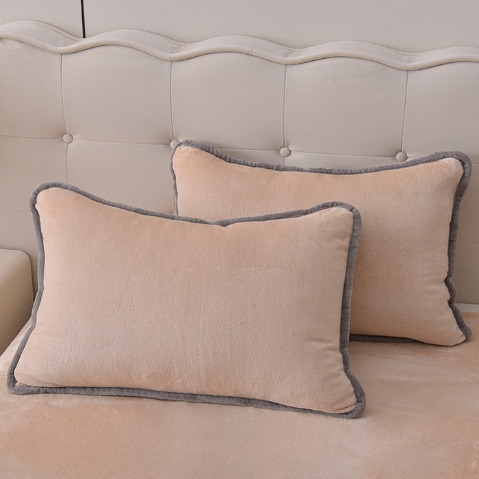 91家纺网 家纺一手货源 找家纺 云恋家纺 加厚牛奶绒四件套简约双面加绒被套罩床单双人家用冬季法兰绒--简约款 简约-金色