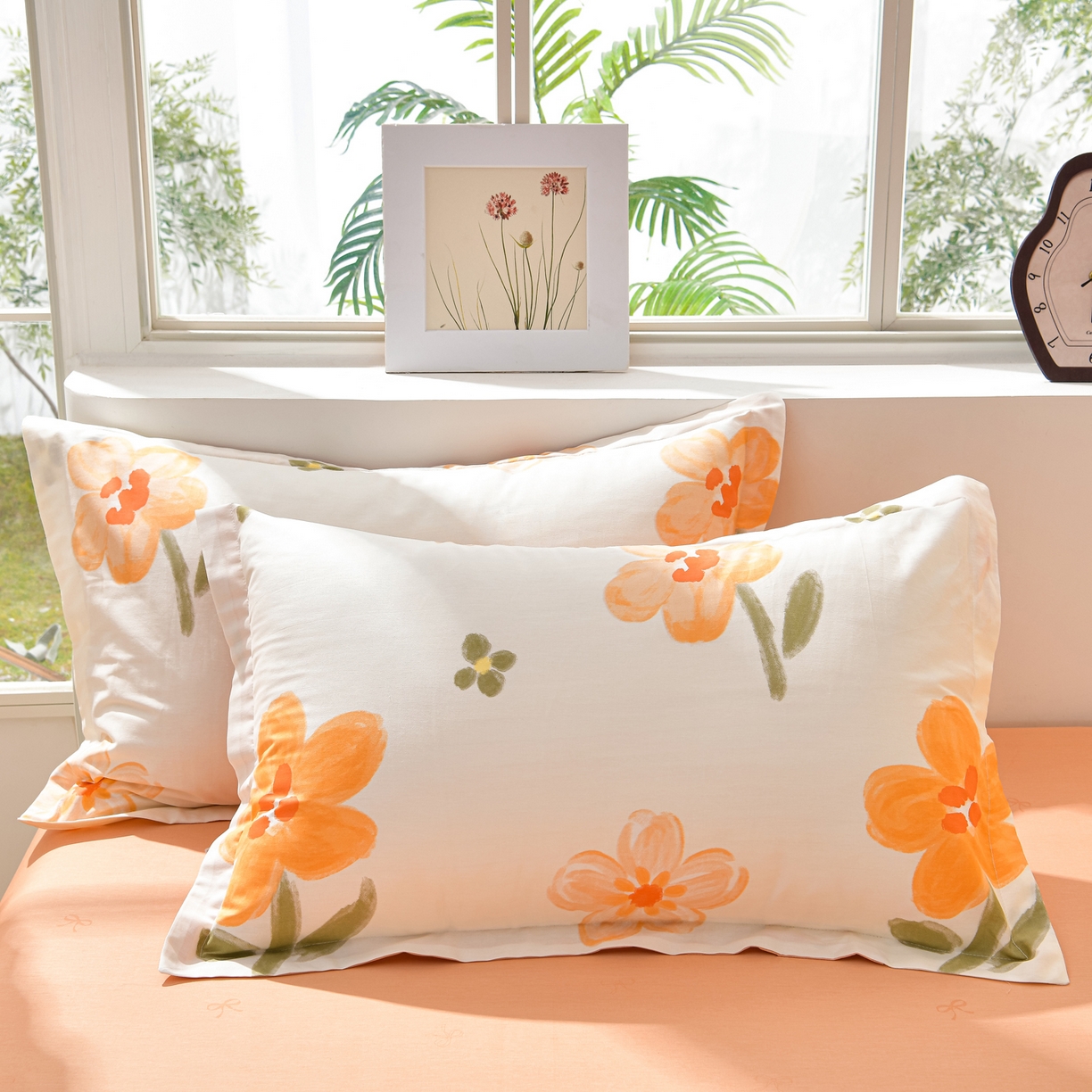 91家纺网 家纺一手货源 找家纺 绘萱家居 2025新款100%全棉床裙款斜纹印花四件套 情意绵绵