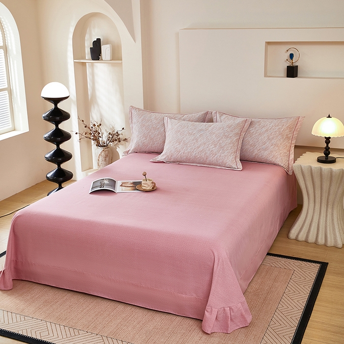 91家纺网 家纺一手货源 找家纺 雲归梦 2025新款纯棉加厚磨毛多规格磨毛四件套阿华田-粉