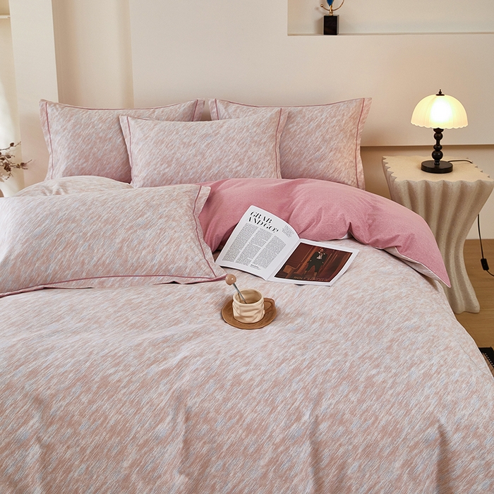 91家纺网 家纺一手货源 找家纺 雲归梦 2025新款纯棉加厚磨毛多规格磨毛四件套阿华田-粉