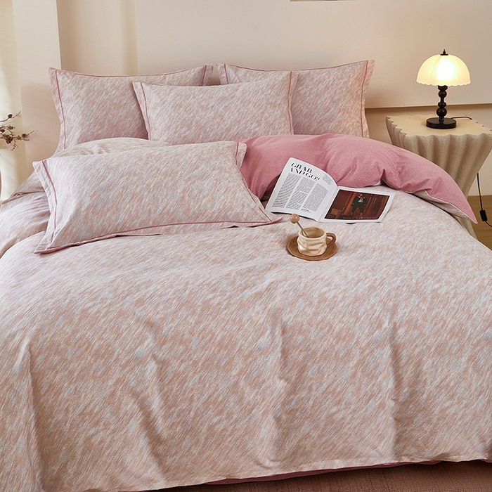 91家纺网 家纺一手货源 找家纺 雲归梦 2025新款纯棉加厚磨毛多规格磨毛四件套阿华田-粉