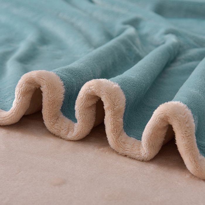 91家纺网 家纺一手货源 找家纺 云恋家纺 加厚牛奶绒四件套简约双面加绒被套罩床单双人家用冬季法兰绒--简约款 简约-蓝拼金