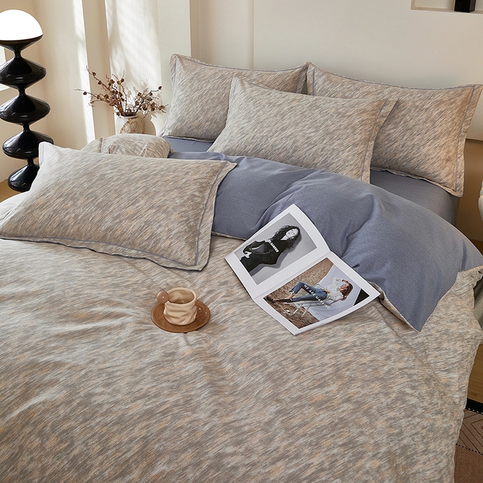 91家纺网 家纺一手货源 找家纺 雲归梦 2025新款纯棉加厚磨毛多规格磨毛四件套阿华田-灰