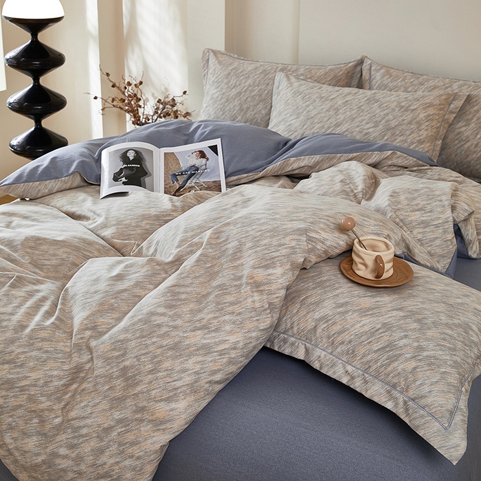 91家纺网 家纺一手货源 找家纺 雲归梦 2025新款纯棉加厚磨毛多规格磨毛四件套阿华田-灰