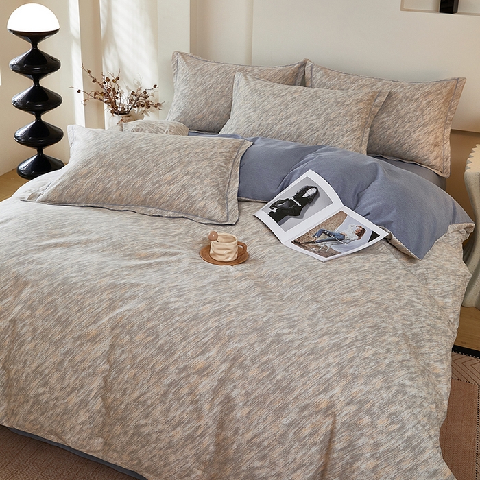 91家纺网 家纺一手货源 找家纺 雲归梦 2025新款纯棉加厚磨毛多规格磨毛四件套阿华田-灰