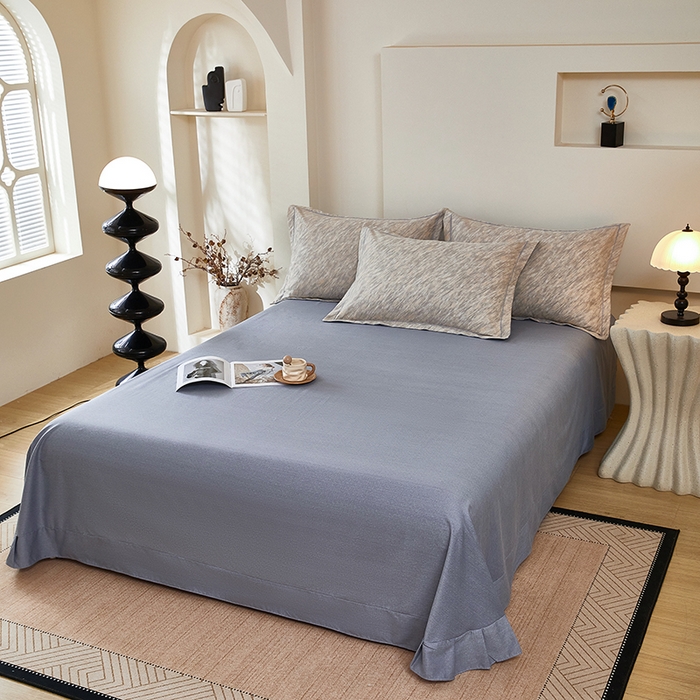 91家纺网 家纺一手货源 找家纺 雲归梦 2025新款纯棉加厚磨毛多规格磨毛四件套阿华田-灰