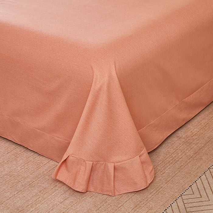 91家纺网 家纺一手货源 找家纺 雲归梦 2025新款纯棉加厚磨毛多规格磨毛四件套阿华田-桔