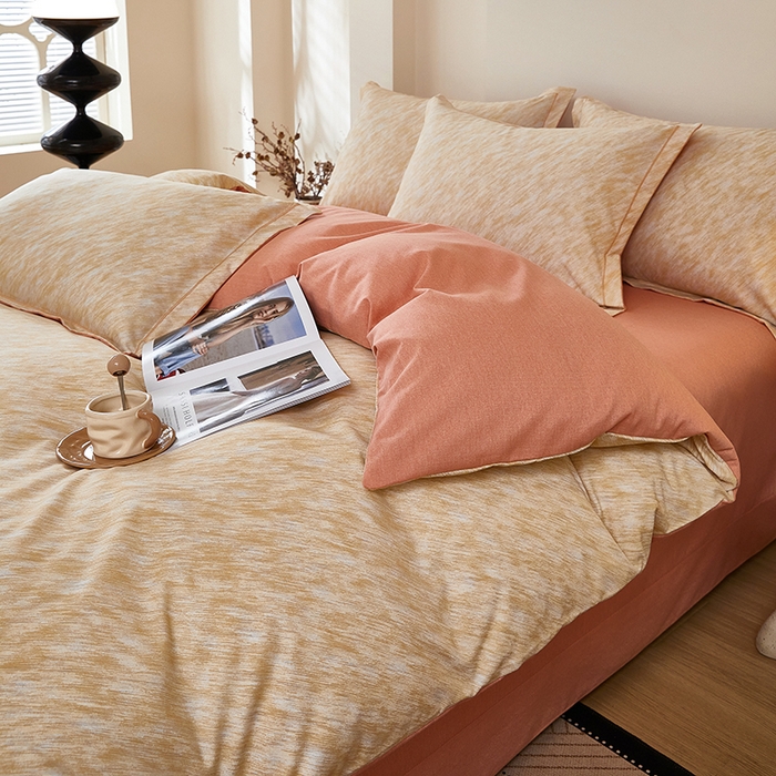 91家纺网 家纺一手货源 找家纺 雲归梦 2025新款纯棉加厚磨毛多规格磨毛四件套阿华田-桔