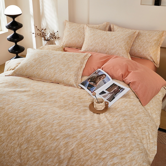 91家纺网 家纺一手货源 找家纺 雲归梦 2025新款纯棉加厚磨毛多规格磨毛四件套阿华田-桔