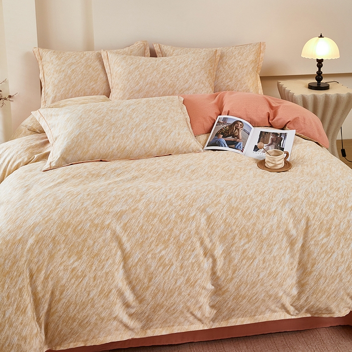 91家纺网 家纺一手货源 找家纺 雲归梦 2025新款纯棉加厚磨毛多规格磨毛四件套阿华田-桔