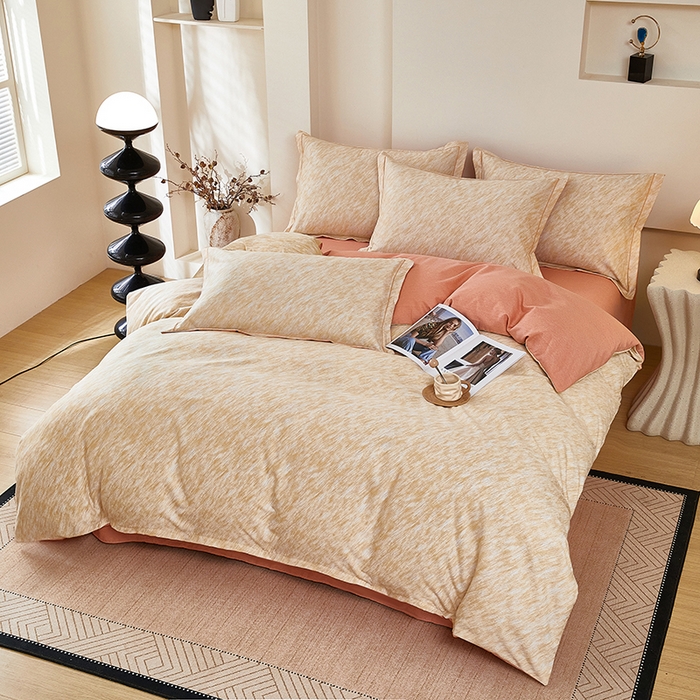 91家纺网 家纺一手货源 找家纺 雲归梦 2025新款纯棉加厚磨毛多规格磨毛四件套阿华田-桔