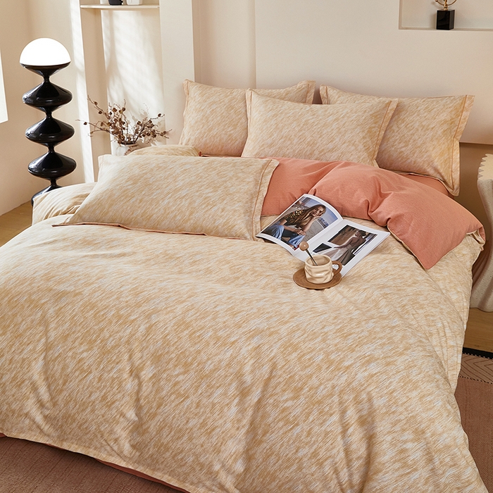 91家纺网 家纺一手货源 找家纺 雲归梦 2025新款纯棉加厚磨毛多规格磨毛四件套阿华田-桔