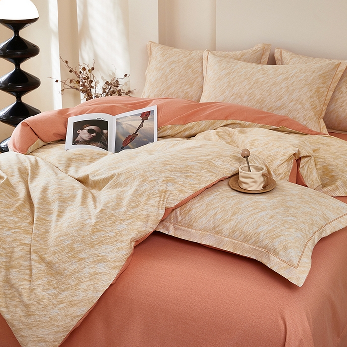 91家纺网 家纺一手货源 找家纺 雲归梦 2025新款纯棉加厚磨毛多规格磨毛四件套阿华田-桔