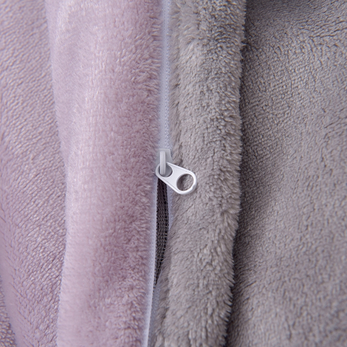 91家纺网 家纺一手货源 找家纺 云恋家纺 加厚牛奶绒四件套简约双面加绒被套罩床单双人家用冬季法兰绒--简约款 简约-紫拼灰