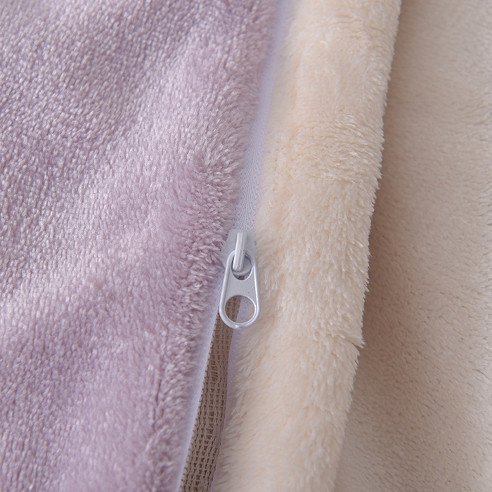 91家纺网 家纺一手货源 找家纺 云恋家纺 加厚牛奶绒四件套简约双面加绒被套罩床单双人家用冬季法兰绒--简约款 简约-紫拼米