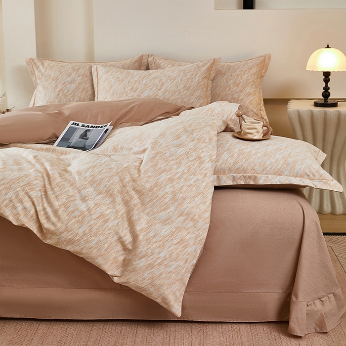 91家纺网 家纺一手货源 找家纺 雲归梦 2025新款纯棉加厚磨毛多规格磨毛四件套阿华田-咖