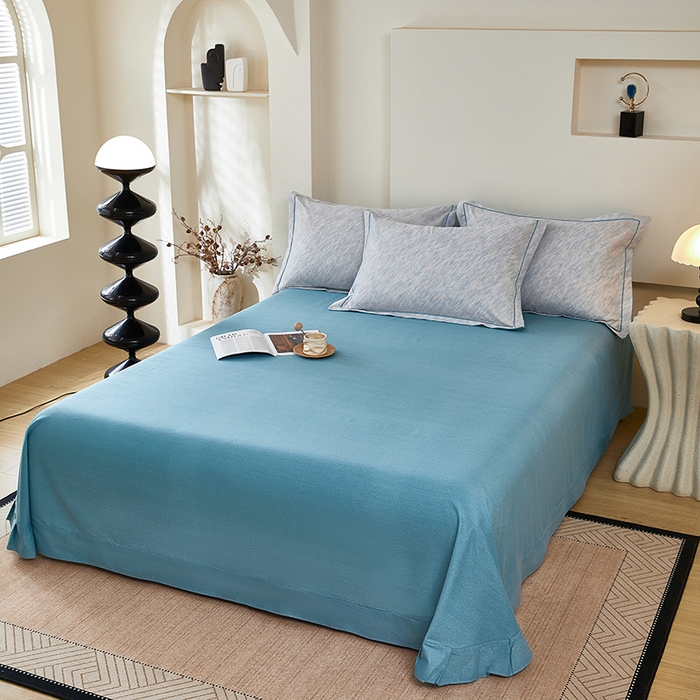 91家纺网 家纺一手货源 找家纺 雲归梦 2025新款纯棉加厚磨毛多规格磨毛四件套阿华田-蓝