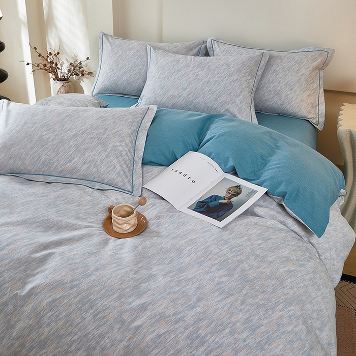 91家纺网 家纺一手货源 找家纺 雲归梦 2025新款纯棉加厚磨毛多规格磨毛四件套阿华田-蓝