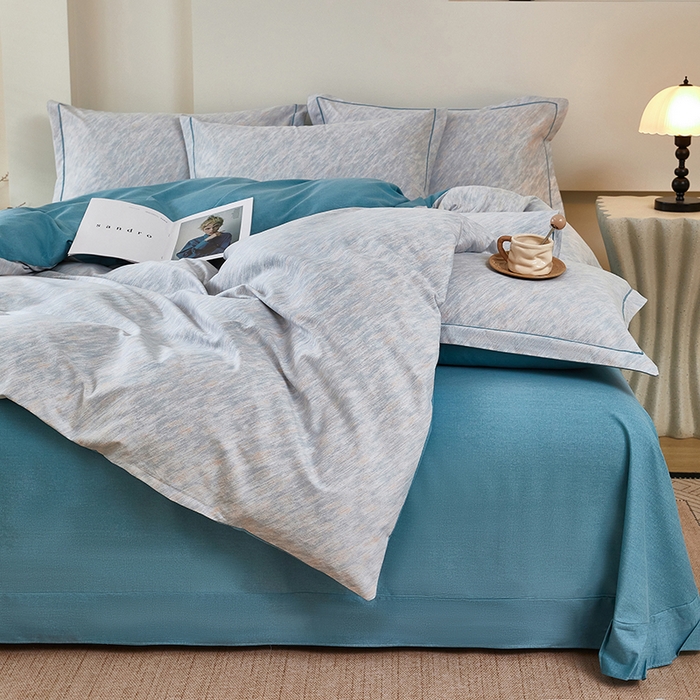 91家纺网 家纺一手货源 找家纺 雲归梦 2025新款纯棉加厚磨毛多规格磨毛四件套阿华田-蓝