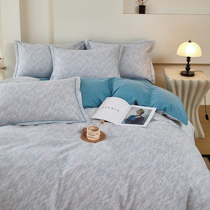 91家纺网 家纺一手货源 找家纺 雲归梦 2025新款纯棉加厚磨毛多规格磨毛四件套阿华田-蓝