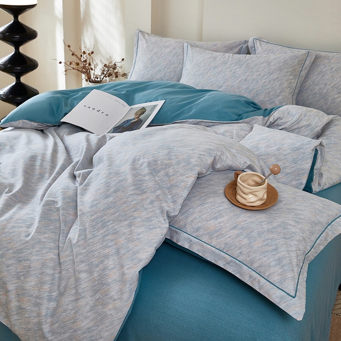 91家纺网 家纺一手货源 找家纺 雲归梦 2025新款纯棉加厚磨毛多规格磨毛四件套阿华田-蓝