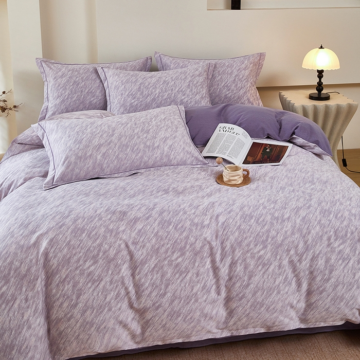 91家纺网 家纺一手货源 找家纺 雲归梦 2025新款纯棉加厚磨毛多规格磨毛四件套阿华田-紫