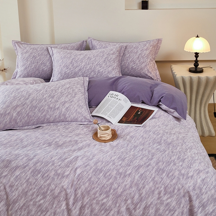 91家纺网 家纺一手货源 找家纺 雲归梦 2025新款纯棉加厚磨毛多规格磨毛四件套阿华田-紫