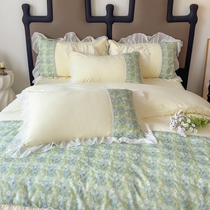 91家纺网 家纺一手货源 找家纺 （总）鼎丰家纺 2025新款法式高定雪纺花边四件套（提供买家秀）