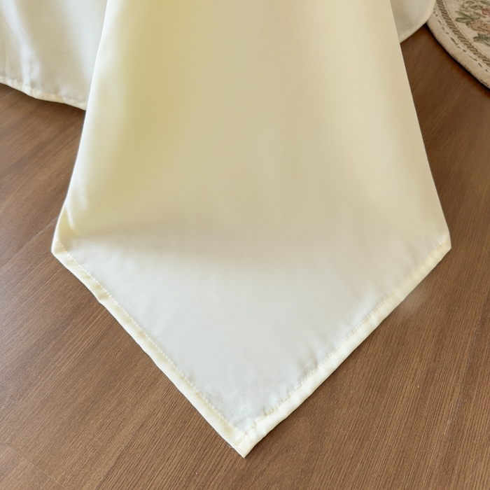 91家纺网 家纺一手货源 找家纺 鼎丰家纺 2025新款法式高定雪纺花边四件套（提供买家秀） 绿野雏语-米色