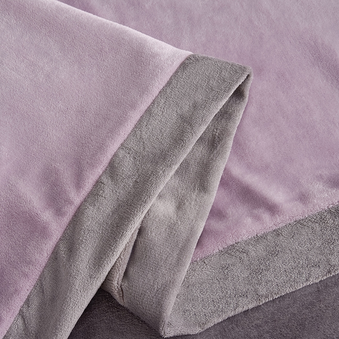 91家纺网 家纺一手货源 找家纺 云恋家纺 2025新款加厚刺绣牛奶绒四件套--梦想款 梦想-紫拼灰