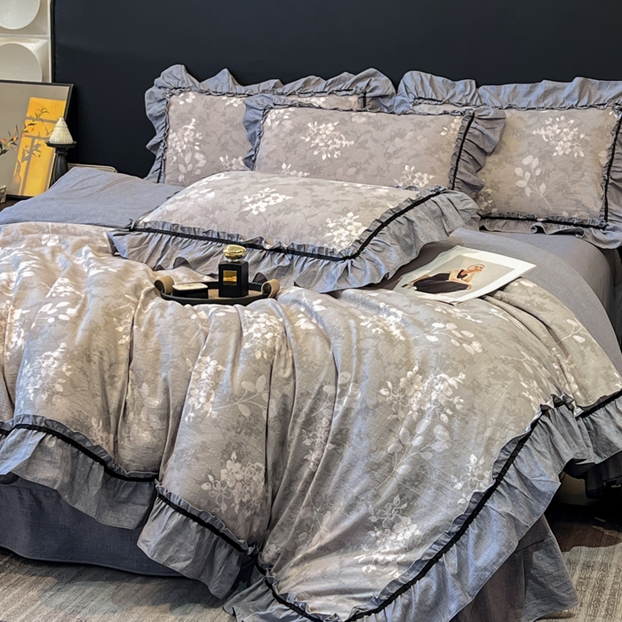 91家纺网 家纺一手货源 找家纺 （总）玉海棠家纺 2025新款法式花边棉麻四件套