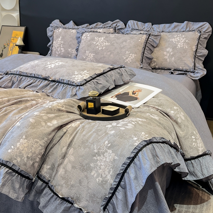 91家纺网 家纺一手货源 找家纺 （总）玉海棠家纺 2025新款法式花边棉麻四件套