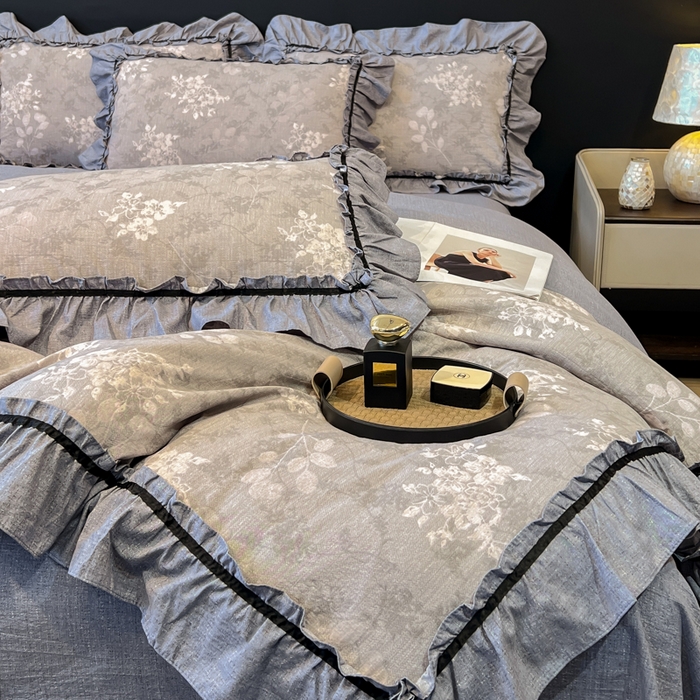 91家纺网 家纺一手货源 找家纺 （总）玉海棠家纺 2025新款法式花边棉麻四件套