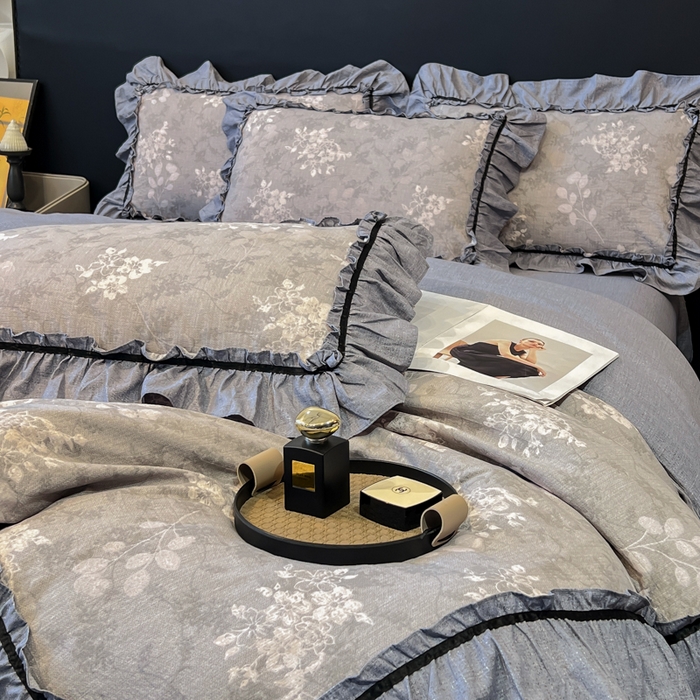 91家纺网 家纺一手货源 找家纺 （总）玉海棠家纺 2025新款法式花边棉麻四件套