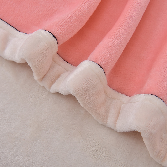 91家纺网 家纺一手货源 找家纺 云恋家纺 纯色双面绒牛奶绒床上用品四件套加厚绒法兰绒床笠被套罩床单双人 青春-粉拼米