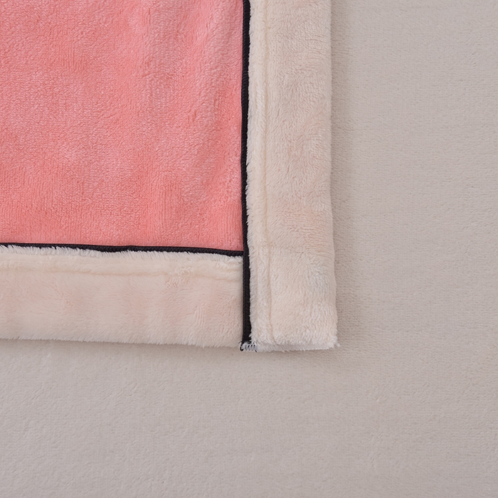 91家纺网 家纺一手货源 找家纺 云恋家纺 纯色双面绒牛奶绒床上用品四件套加厚绒法兰绒床笠被套罩床单双人 青春-粉拼米