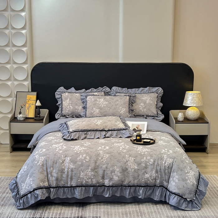 91家纺网 家纺一手货源 找家纺 （总）玉海棠家纺 2025新款法式花边棉麻四件套