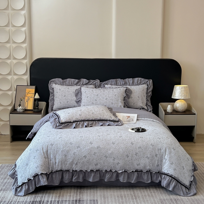 91家纺网 家纺一手货源 找家纺 （总）玉海棠家纺 2025新款法式花边棉麻四件套