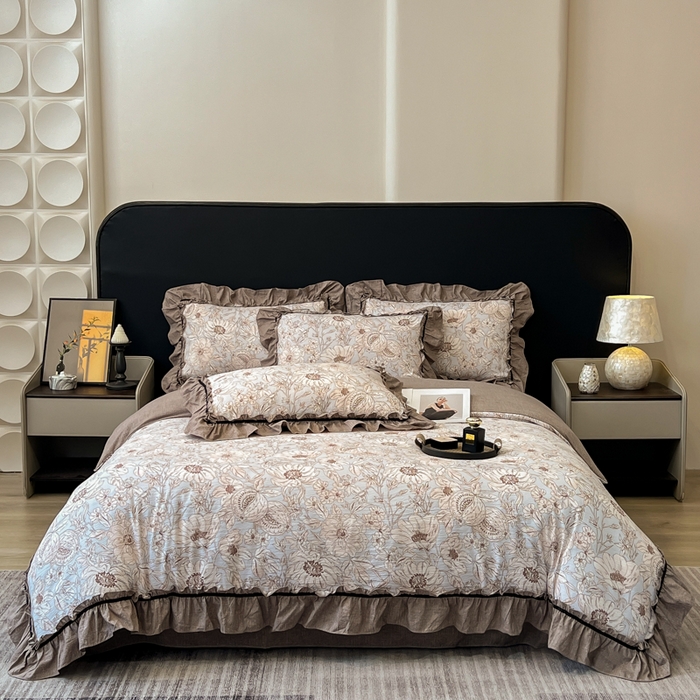 91家纺网 家纺一手货源 找家纺 （总）玉海棠家纺 2025新款法式花边棉麻四件套