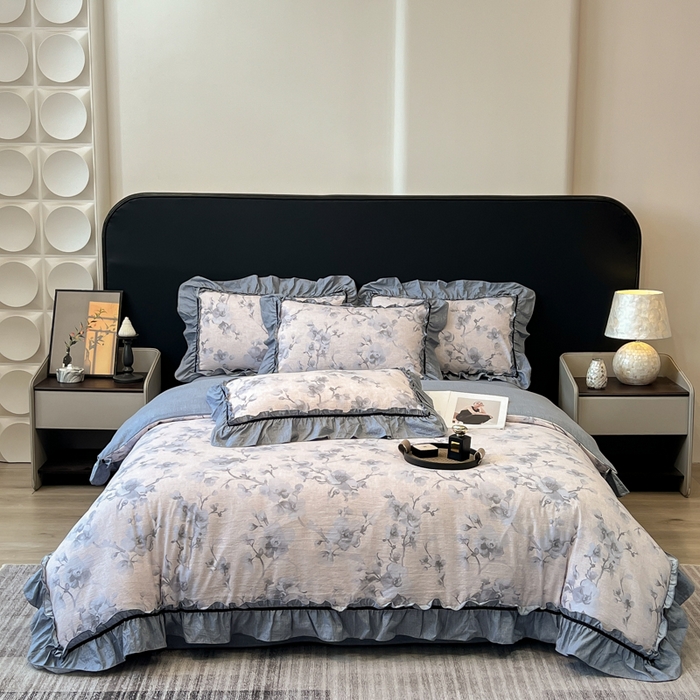 91家纺网 家纺一手货源 找家纺 （总）玉海棠家纺 2025新款法式花边棉麻四件套