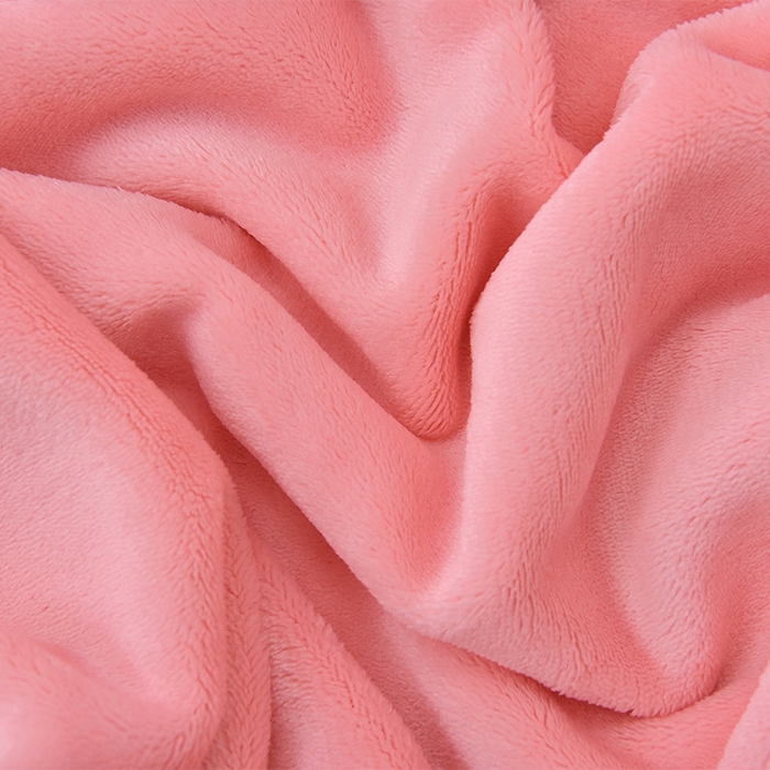 91家纺网 家纺一手货源 找家纺 云恋家纺 纯色双面绒牛奶绒床上用品四件套加厚绒法兰绒床笠被套罩床单双人 青春-粉色