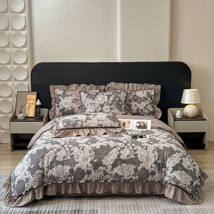 91家纺网 家纺一手货源 找家纺 （总）玉海棠家纺 2025新款法式花边棉麻四件套