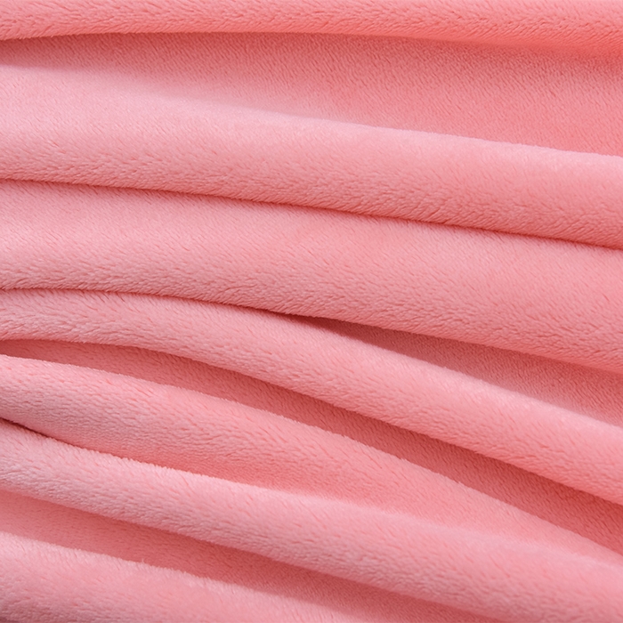 91家纺网 家纺一手货源 找家纺 云恋家纺 纯色双面绒牛奶绒床上用品四件套加厚绒法兰绒床笠被套罩床单双人 青春-粉色