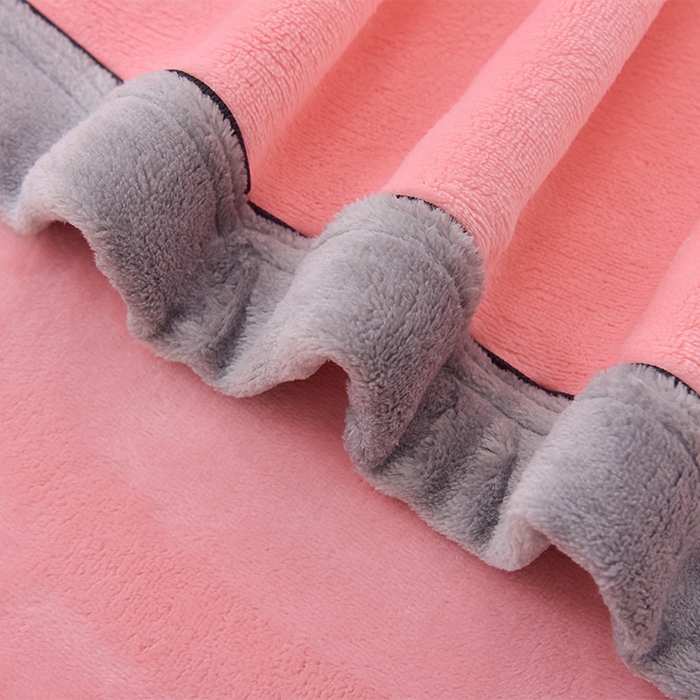 91家纺网 家纺一手货源 找家纺 云恋家纺 纯色双面绒牛奶绒床上用品四件套加厚绒法兰绒床笠被套罩床单双人 青春-粉色