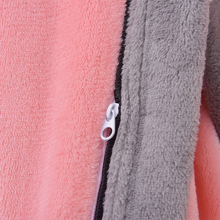 91家纺网 家纺一手货源 找家纺 云恋家纺 纯色双面绒牛奶绒床上用品四件套加厚绒法兰绒床笠被套罩床单双人 青春-粉色