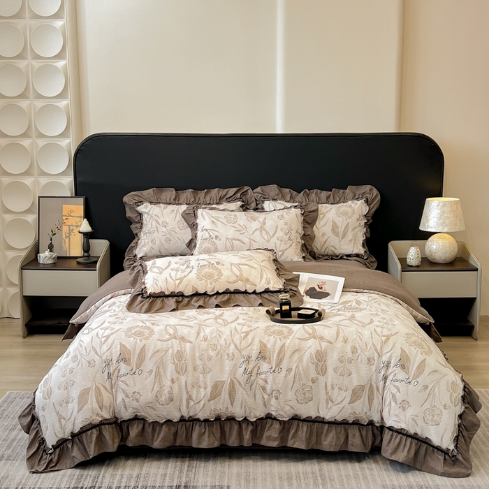 91家纺网 家纺一手货源 找家纺 （总）玉海棠家纺 2025新款法式花边棉麻四件套