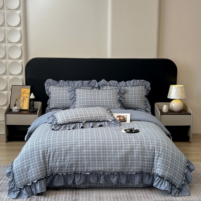 91家纺网 家纺一手货源 找家纺 （总）玉海棠家纺 2025新款法式花边棉麻四件套