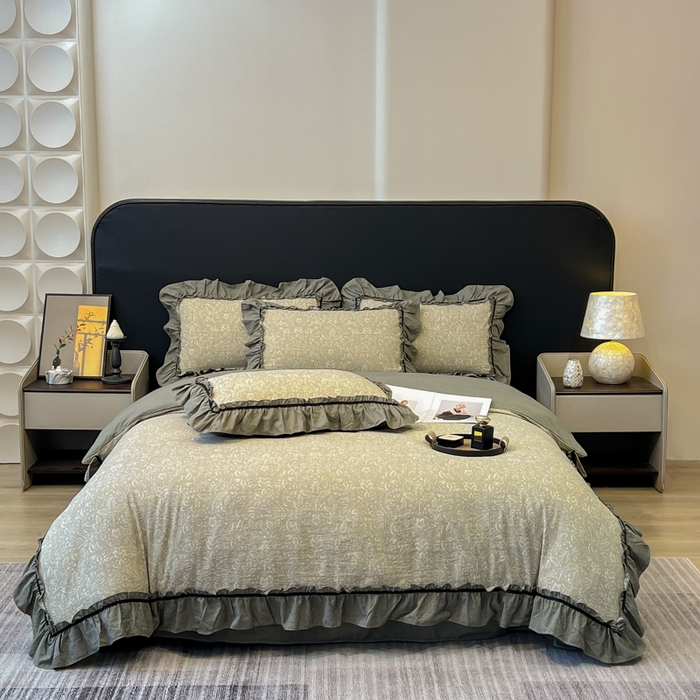 91家纺网 家纺一手货源 找家纺 （总）玉海棠家纺 2025新款法式花边棉麻四件套