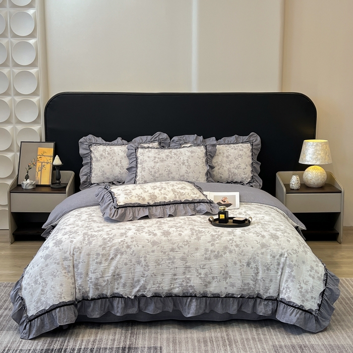 91家纺网 家纺一手货源 找家纺 （总）玉海棠家纺 2025新款法式花边棉麻四件套