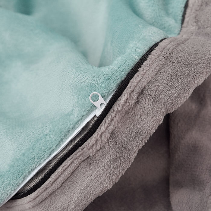 91家纺网 家纺一手货源 找家纺 云恋家纺 纯色双面绒牛奶绒床上用品四件套加厚绒法兰绒床笠被套罩床单双人 青春-蓝拼灰